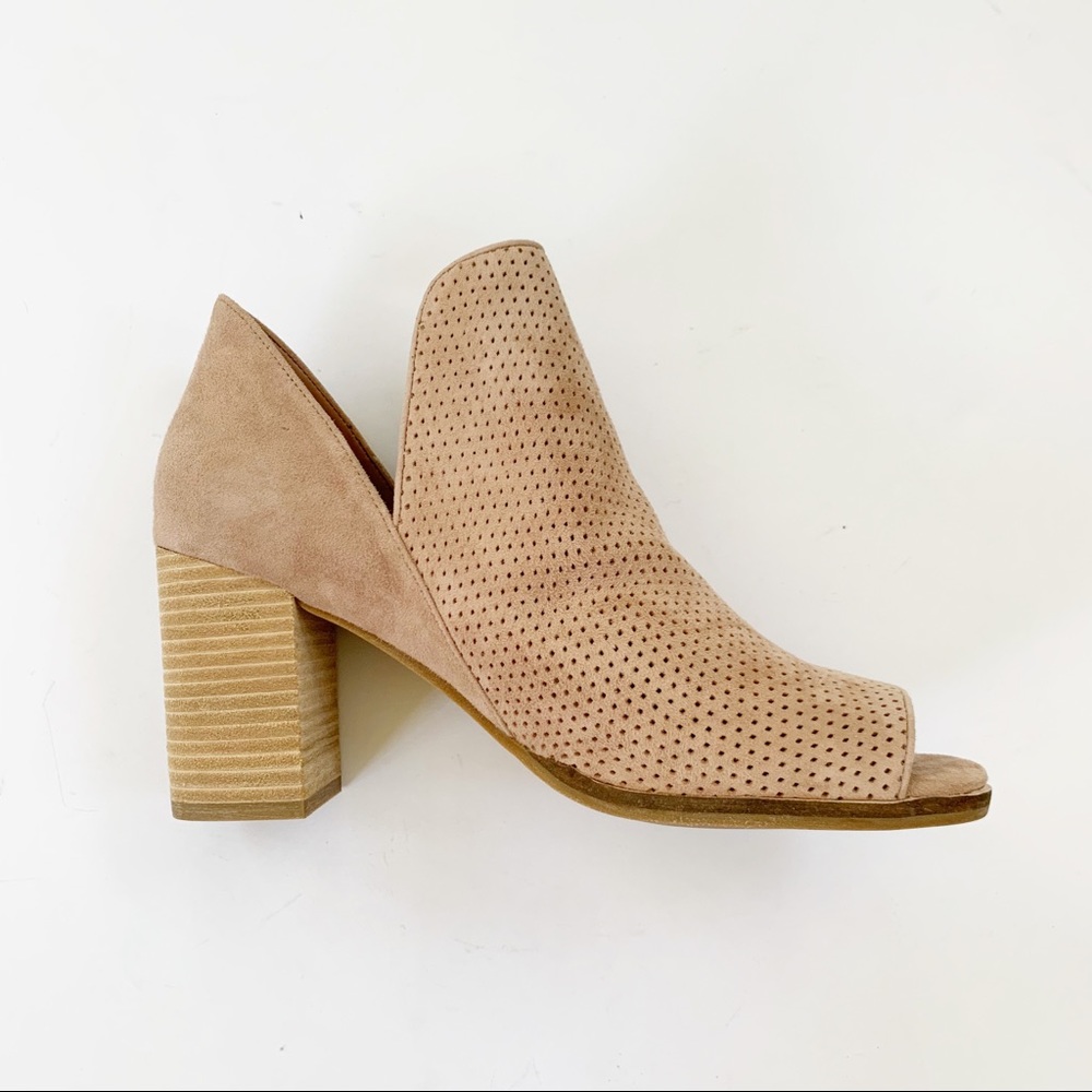 Cole Haan Shiloh Open Toe Perforated Suede Bootie - Picture 9 of 14